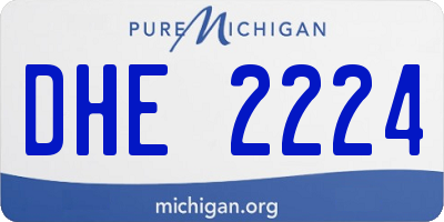 MI license plate DHE2224
