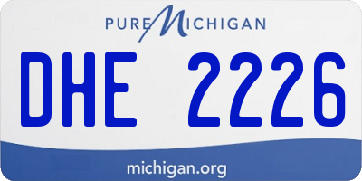 MI license plate DHE2226