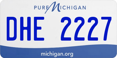 MI license plate DHE2227