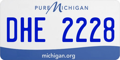 MI license plate DHE2228