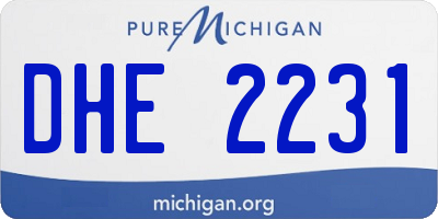 MI license plate DHE2231