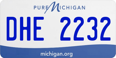 MI license plate DHE2232