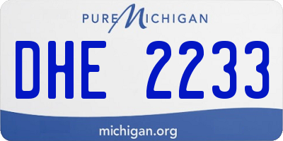 MI license plate DHE2233
