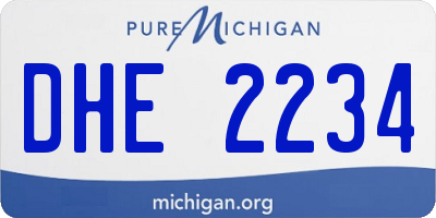 MI license plate DHE2234