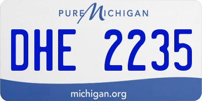 MI license plate DHE2235