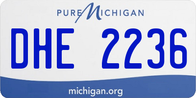 MI license plate DHE2236