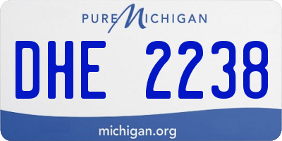 MI license plate DHE2238