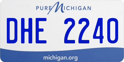 MI license plate DHE2240