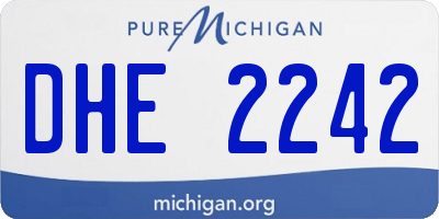 MI license plate DHE2242
