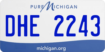 MI license plate DHE2243