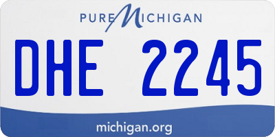 MI license plate DHE2245