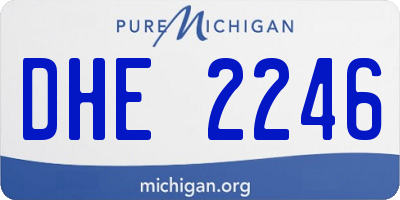 MI license plate DHE2246