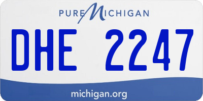 MI license plate DHE2247