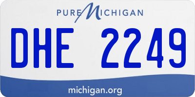 MI license plate DHE2249