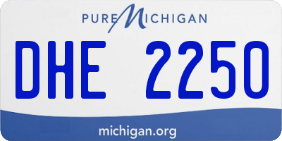 MI license plate DHE2250