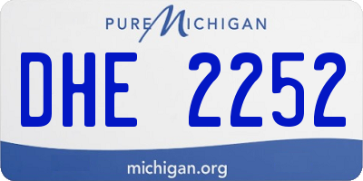 MI license plate DHE2252