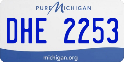 MI license plate DHE2253