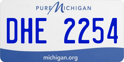 MI license plate DHE2254