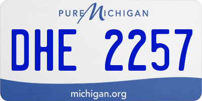 MI license plate DHE2257