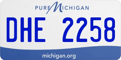 MI license plate DHE2258