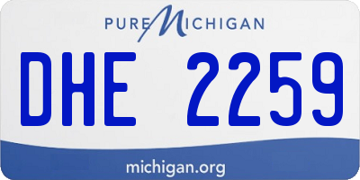 MI license plate DHE2259
