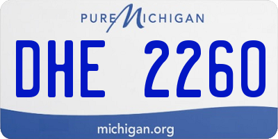 MI license plate DHE2260