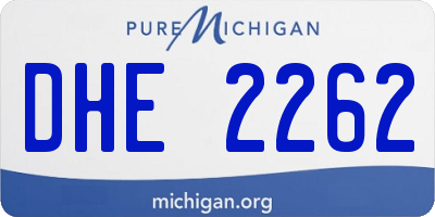 MI license plate DHE2262