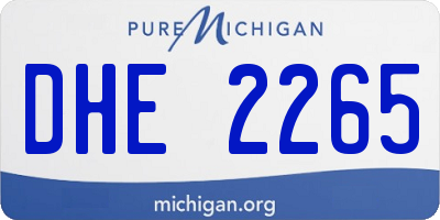 MI license plate DHE2265