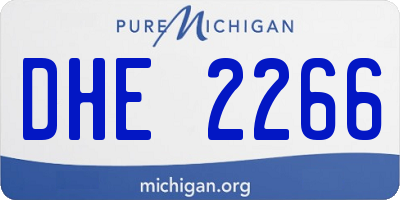 MI license plate DHE2266