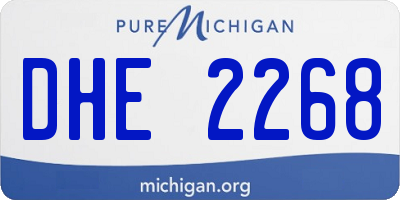 MI license plate DHE2268