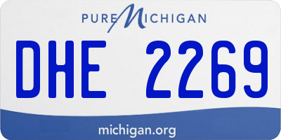 MI license plate DHE2269