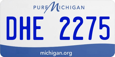 MI license plate DHE2275