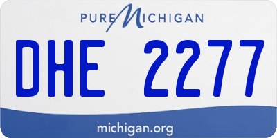 MI license plate DHE2277