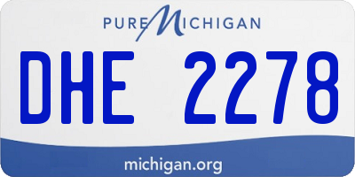MI license plate DHE2278