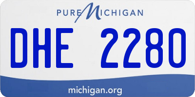 MI license plate DHE2280