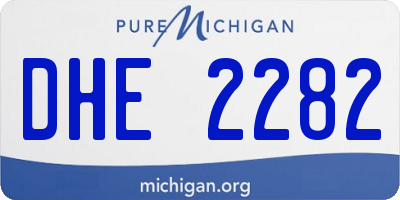 MI license plate DHE2282
