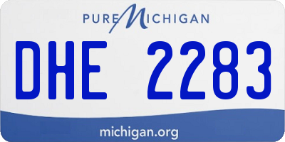 MI license plate DHE2283