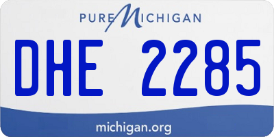 MI license plate DHE2285