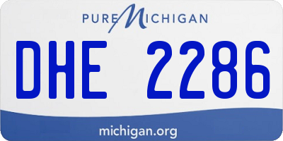 MI license plate DHE2286
