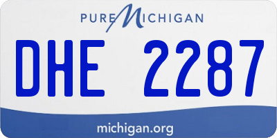 MI license plate DHE2287