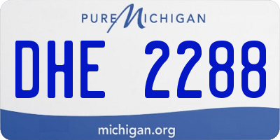 MI license plate DHE2288