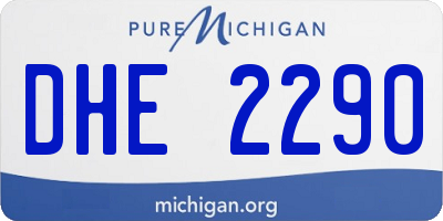 MI license plate DHE2290