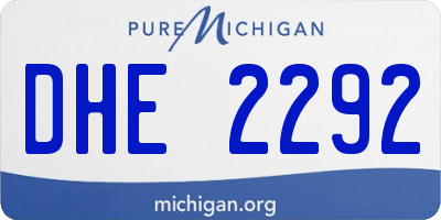 MI license plate DHE2292
