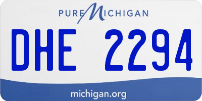 MI license plate DHE2294