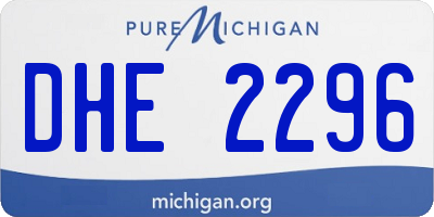 MI license plate DHE2296