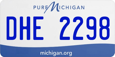 MI license plate DHE2298