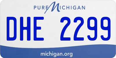 MI license plate DHE2299