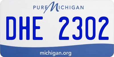 MI license plate DHE2302