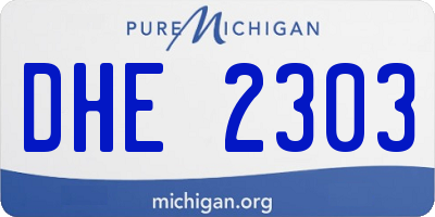 MI license plate DHE2303