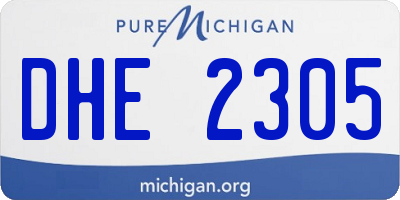 MI license plate DHE2305